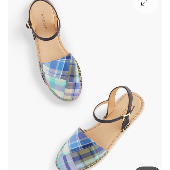 Talbots Shoes - Madras Espadrille Sandals NWT